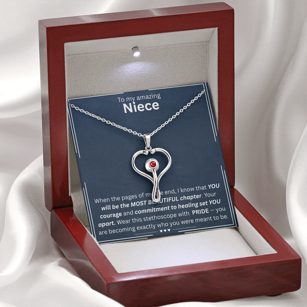 To My Amazing Niece - HeartScope Necklace (f/k/a Stethoscope Necklace)