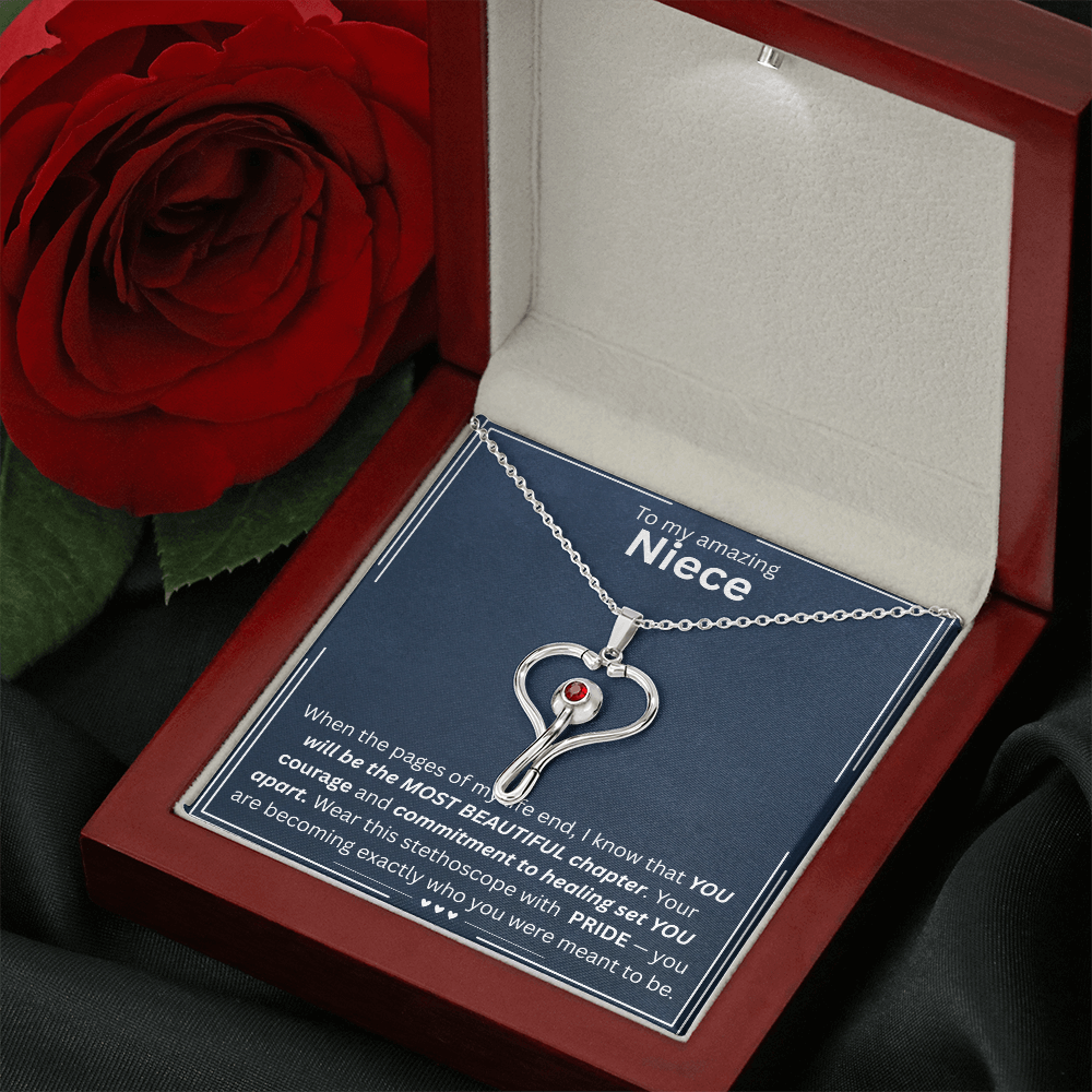 To My Amazing Niece - HeartScope Necklace (f/k/a Stethoscope Necklace)