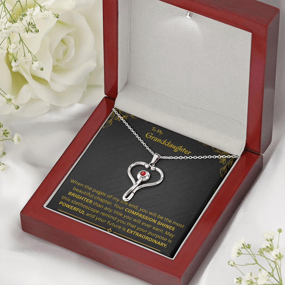 To My Granddaughter -  HeartScope Necklace (f/k/a Stethoscope Necklace)