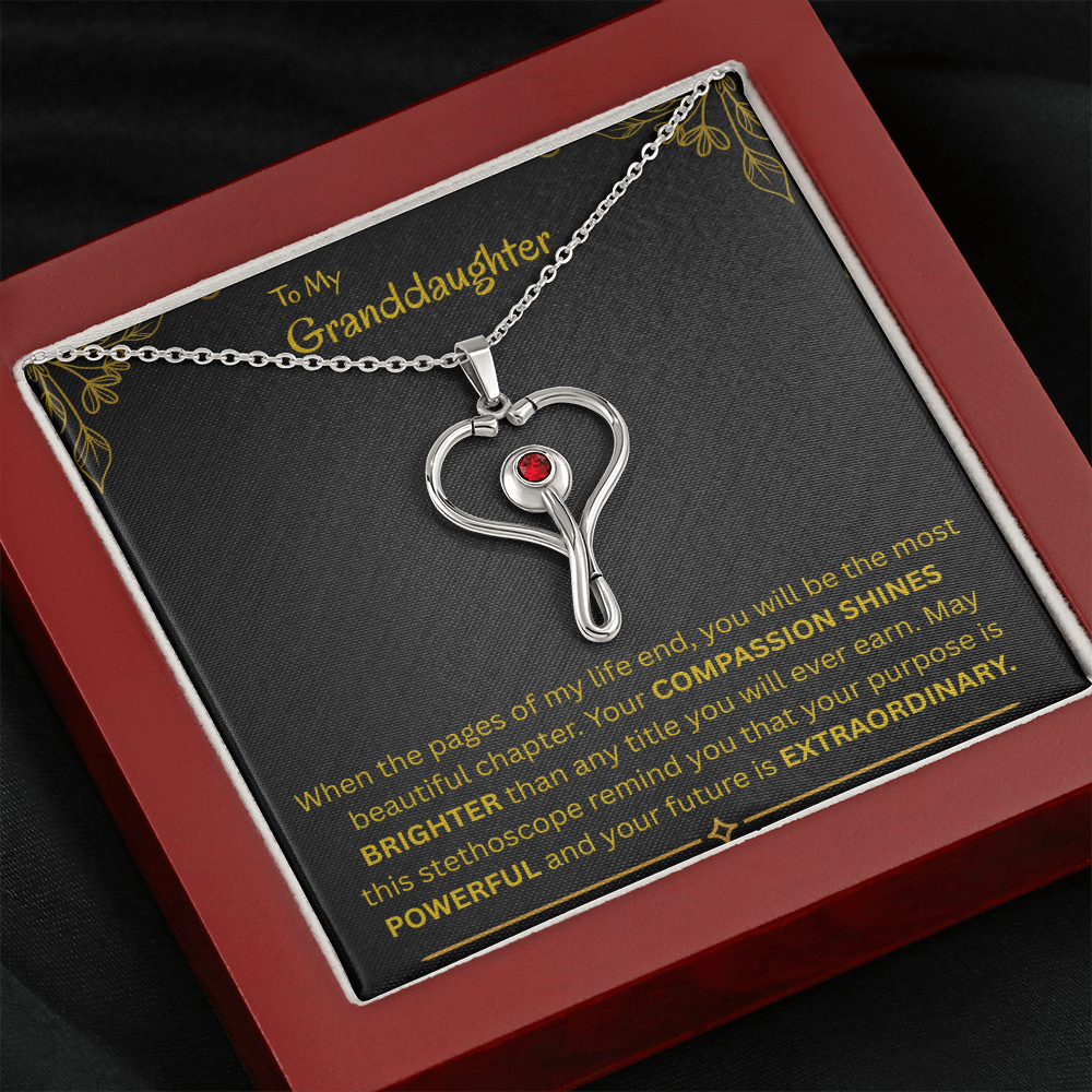 To My Granddaughter -  HeartScope Necklace (f/k/a Stethoscope Necklace)