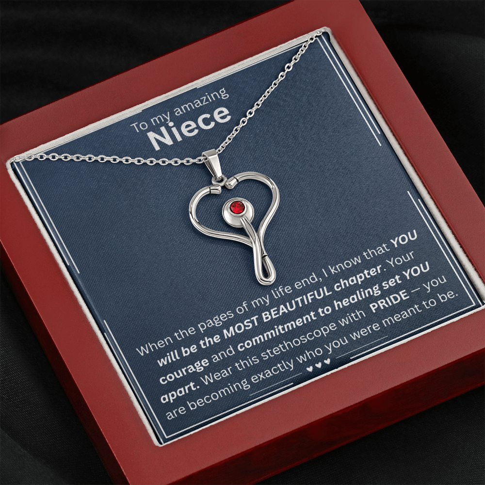 To My Amazing Niece - HeartScope Necklace (f/k/a Stethoscope Necklace)