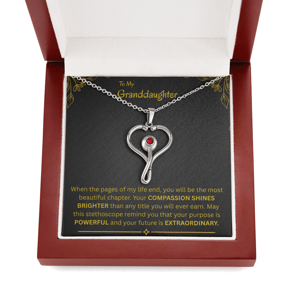 To My Granddaughter -  HeartScope Necklace (f/k/a Stethoscope Necklace)