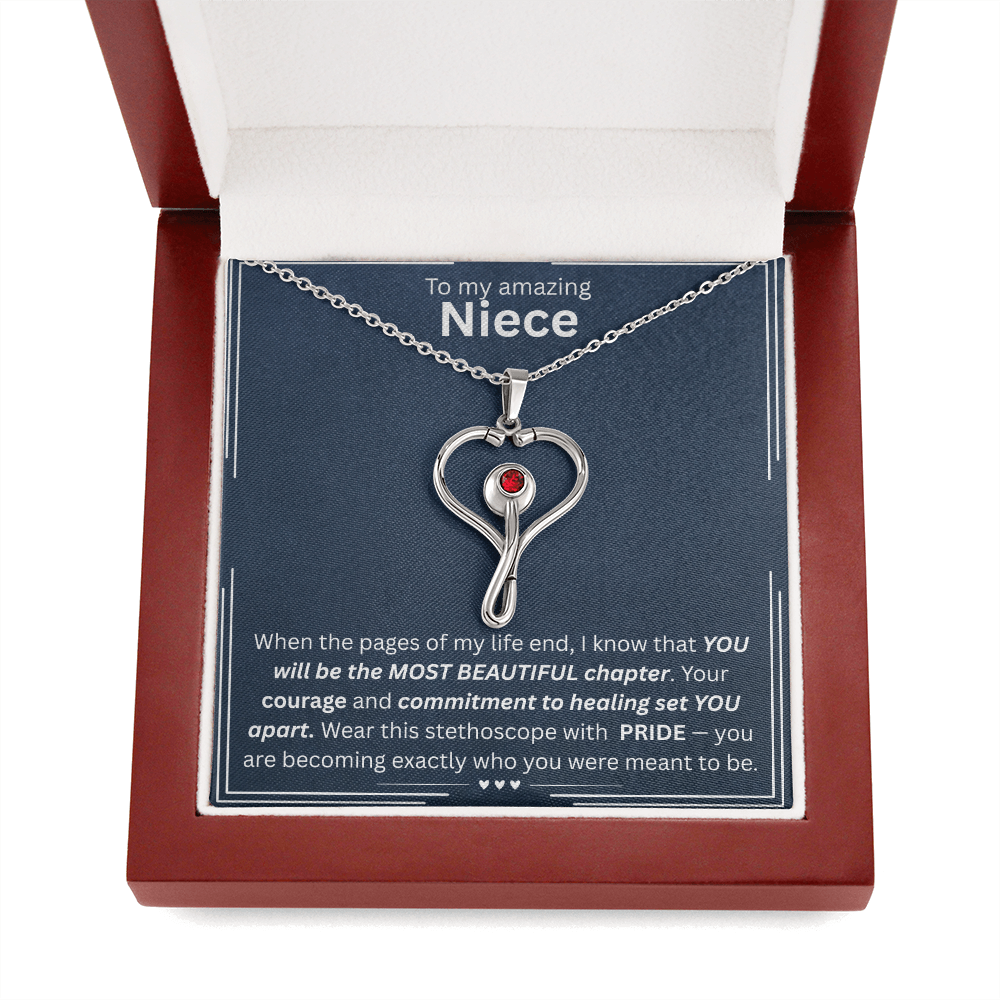 To My Amazing Niece - HeartScope Necklace (f/k/a Stethoscope Necklace)
